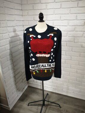 George Men's Size Medium Christmas "Who Ate All The Pies" Sweater Office Party